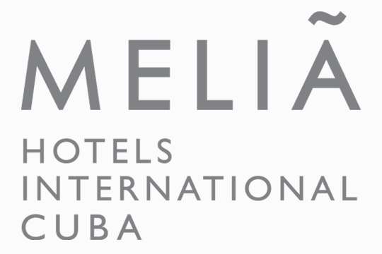 Logo in grauer Schrift Melia Hotels Cuba